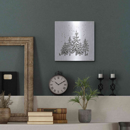 Luxe Metal Art 'Winter Time' by Seven Trees Design, Metal Wall Art,12x12