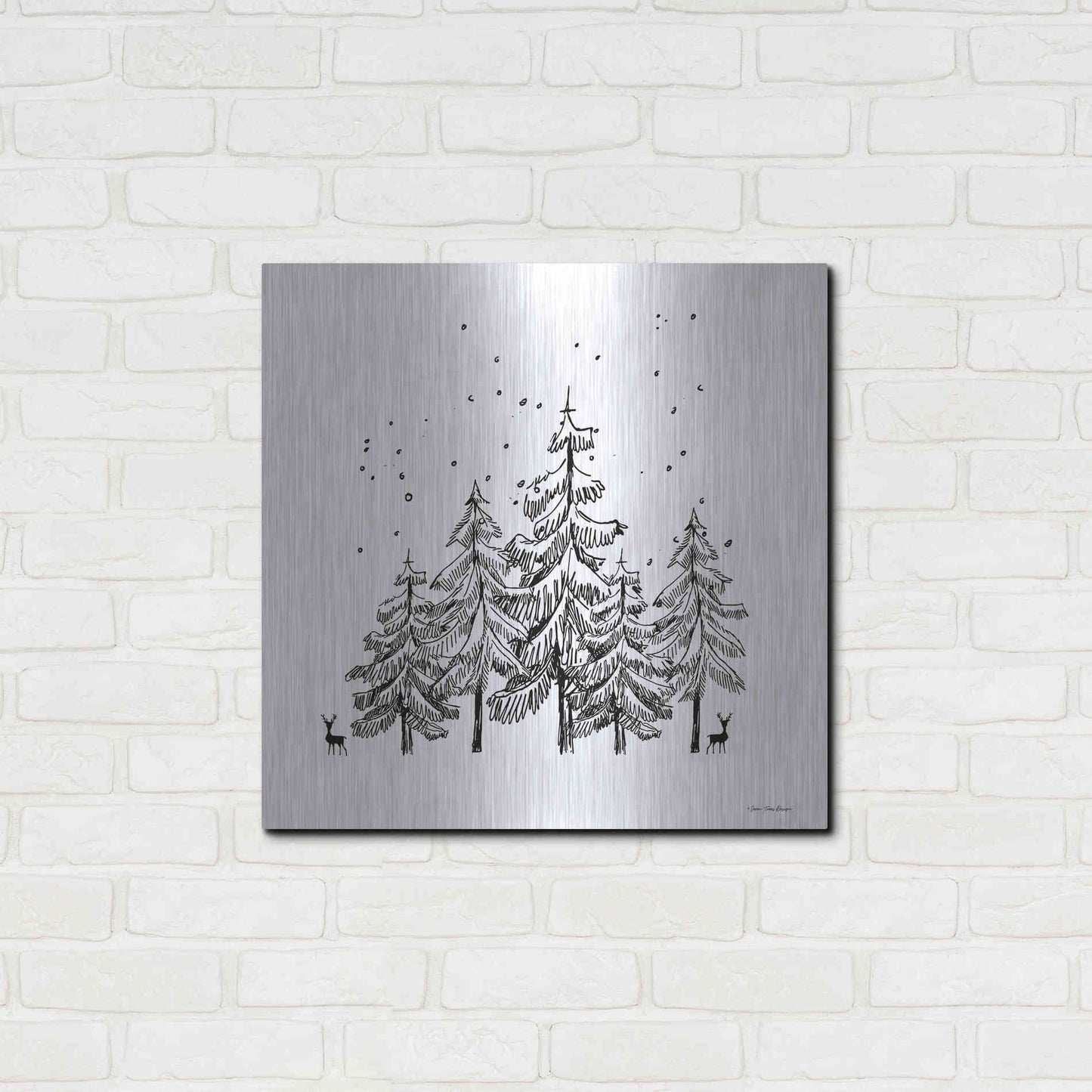 Luxe Metal Art 'Winter Time' by Seven Trees Design, Metal Wall Art,24x24