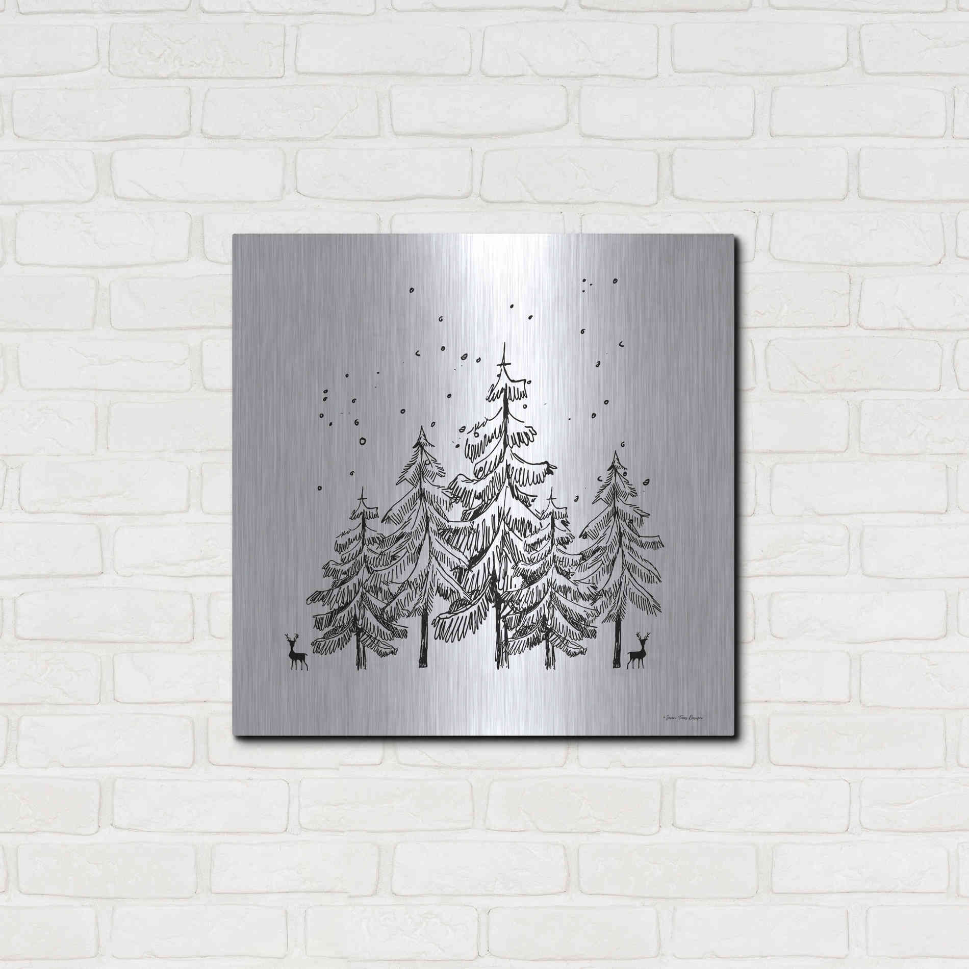 Luxe Metal Art 'Winter Time' by Seven Trees Design, Metal Wall Art,24x24