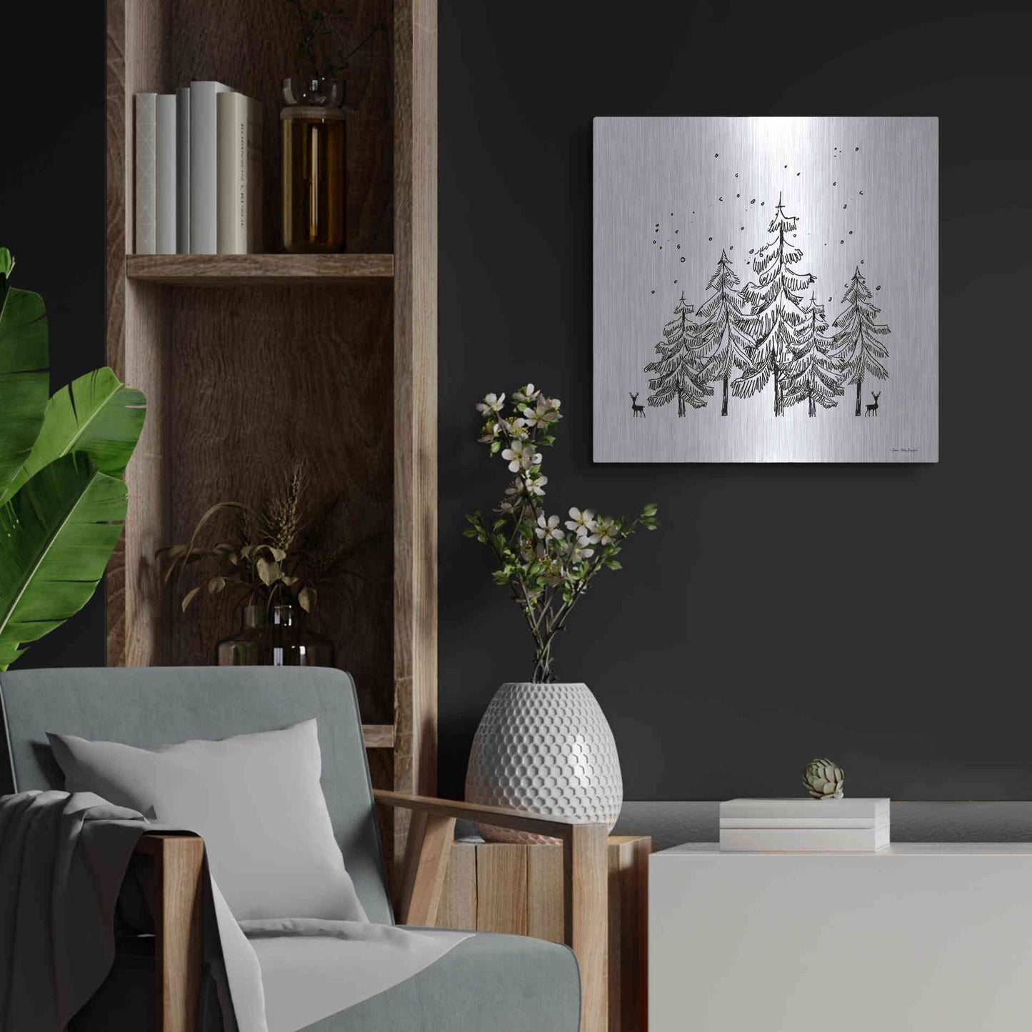 Luxe Metal Art 'Winter Time' by Seven Trees Design, Metal Wall Art,24x24