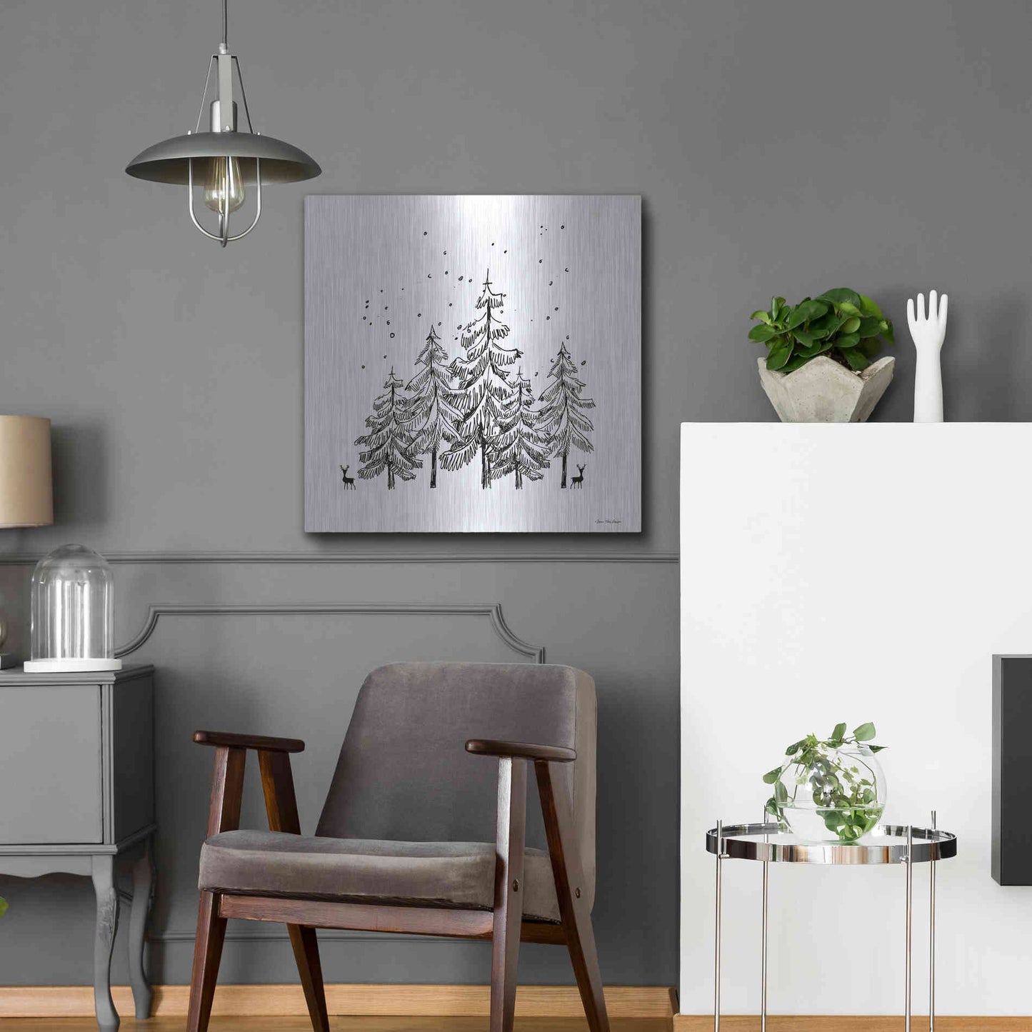 Luxe Metal Art 'Winter Time' by Seven Trees Design, Metal Wall Art,24x24