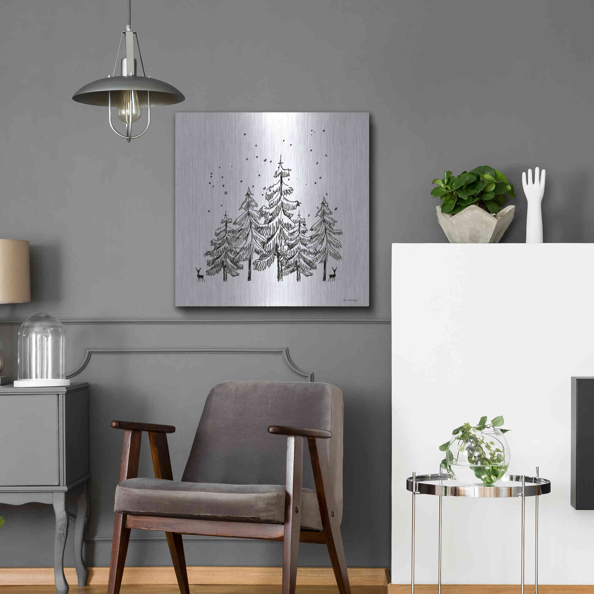 Luxe Metal Art 'Winter Time' by Seven Trees Design, Metal Wall Art,24x24