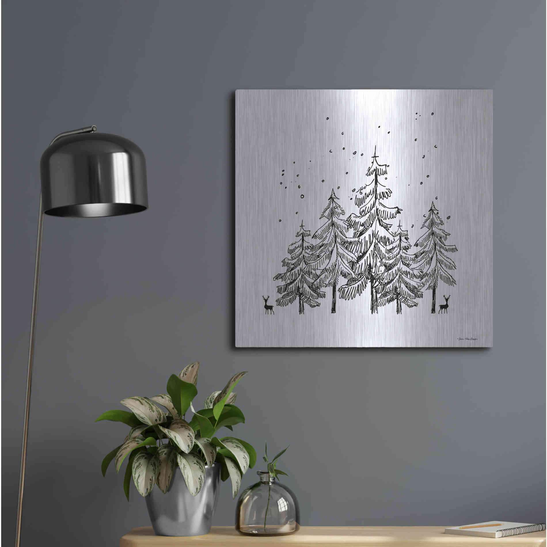 Luxe Metal Art 'Winter Time' by Seven Trees Design, Metal Wall Art,24x24