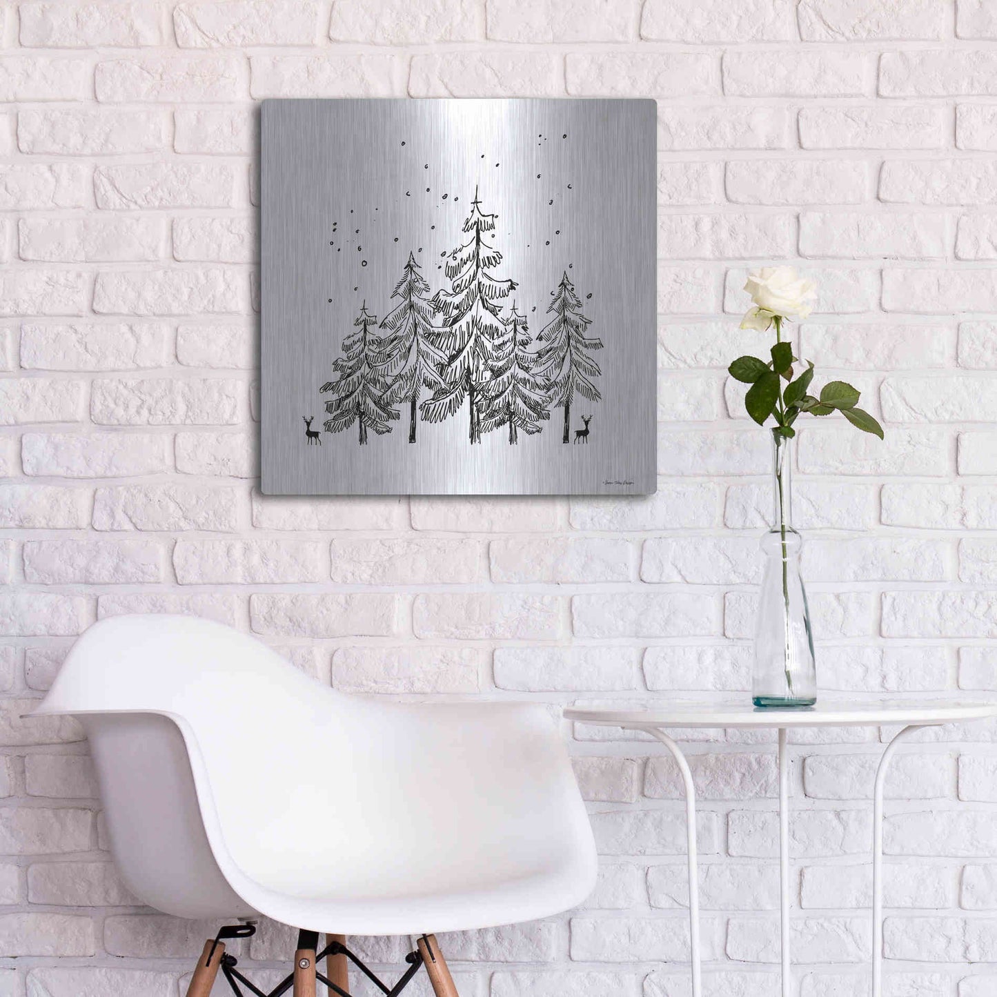 Luxe Metal Art 'Winter Time' by Seven Trees Design, Metal Wall Art,24x24