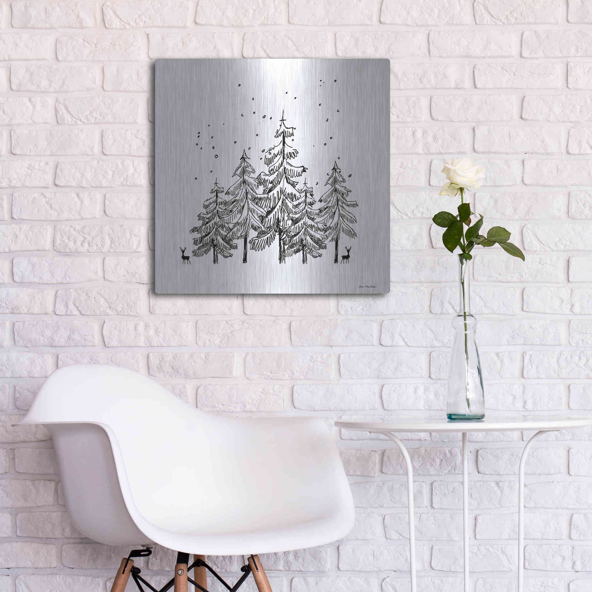 Luxe Metal Art 'Winter Time' by Seven Trees Design, Metal Wall Art,24x24