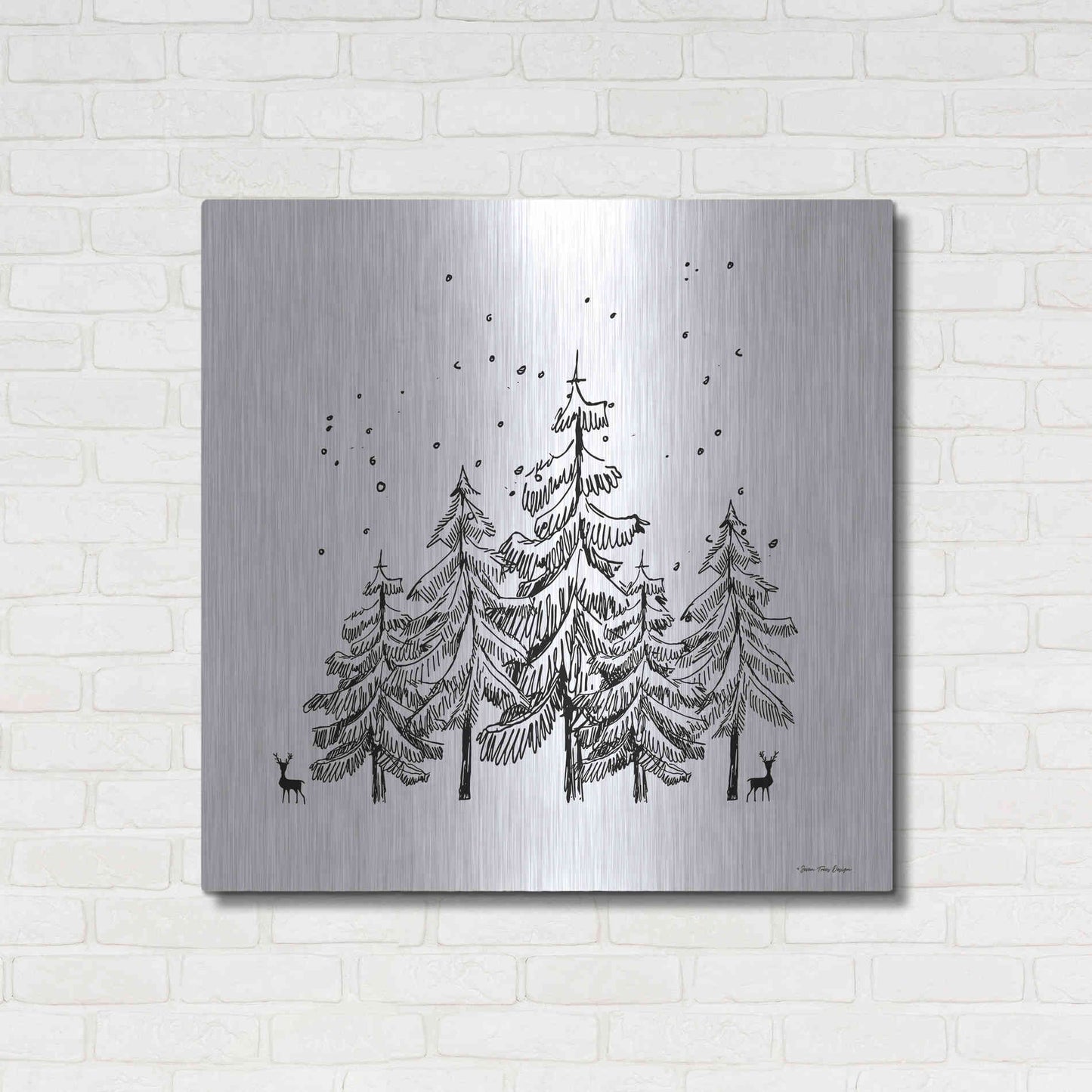 Luxe Metal Art 'Winter Time' by Seven Trees Design, Metal Wall Art,36x36