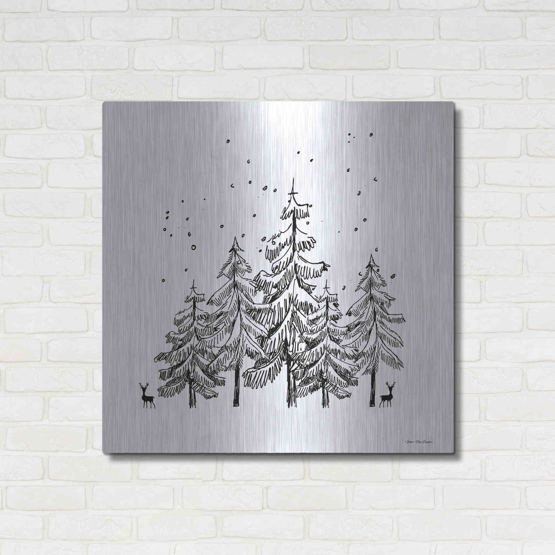 Luxe Metal Art 'Winter Time' by Seven Trees Design, Metal Wall Art,36x36