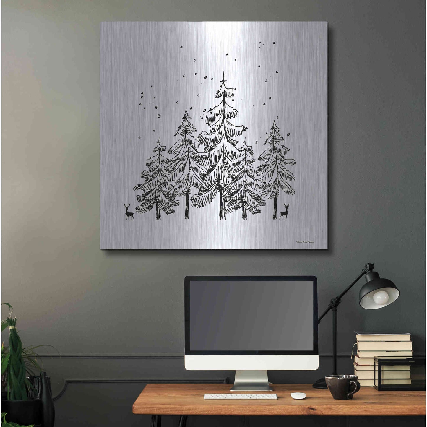 Luxe Metal Art 'Winter Time' by Seven Trees Design, Metal Wall Art,36x36