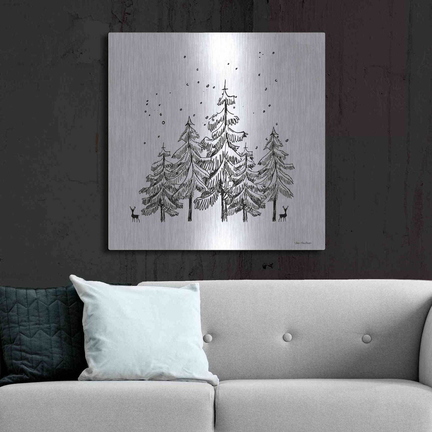 Luxe Metal Art 'Winter Time' by Seven Trees Design, Metal Wall Art,36x36