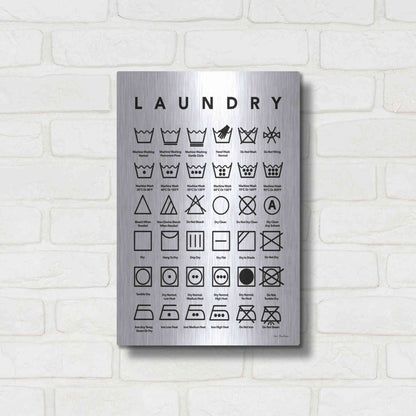 Luxe Metal Art 'Laundry Symbols' by Seven Trees Design, Metal Wall Art,12x16