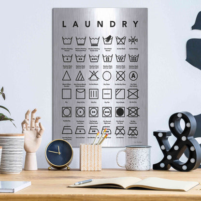 Luxe Metal Art 'Laundry Symbols' by Seven Trees Design, Metal Wall Art,12x16