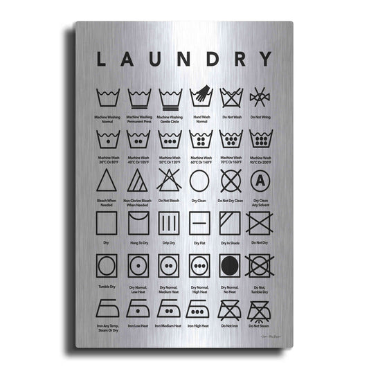 Luxe Metal Art 'Laundry Symbols' by Seven Trees Design, Metal Wall Art
