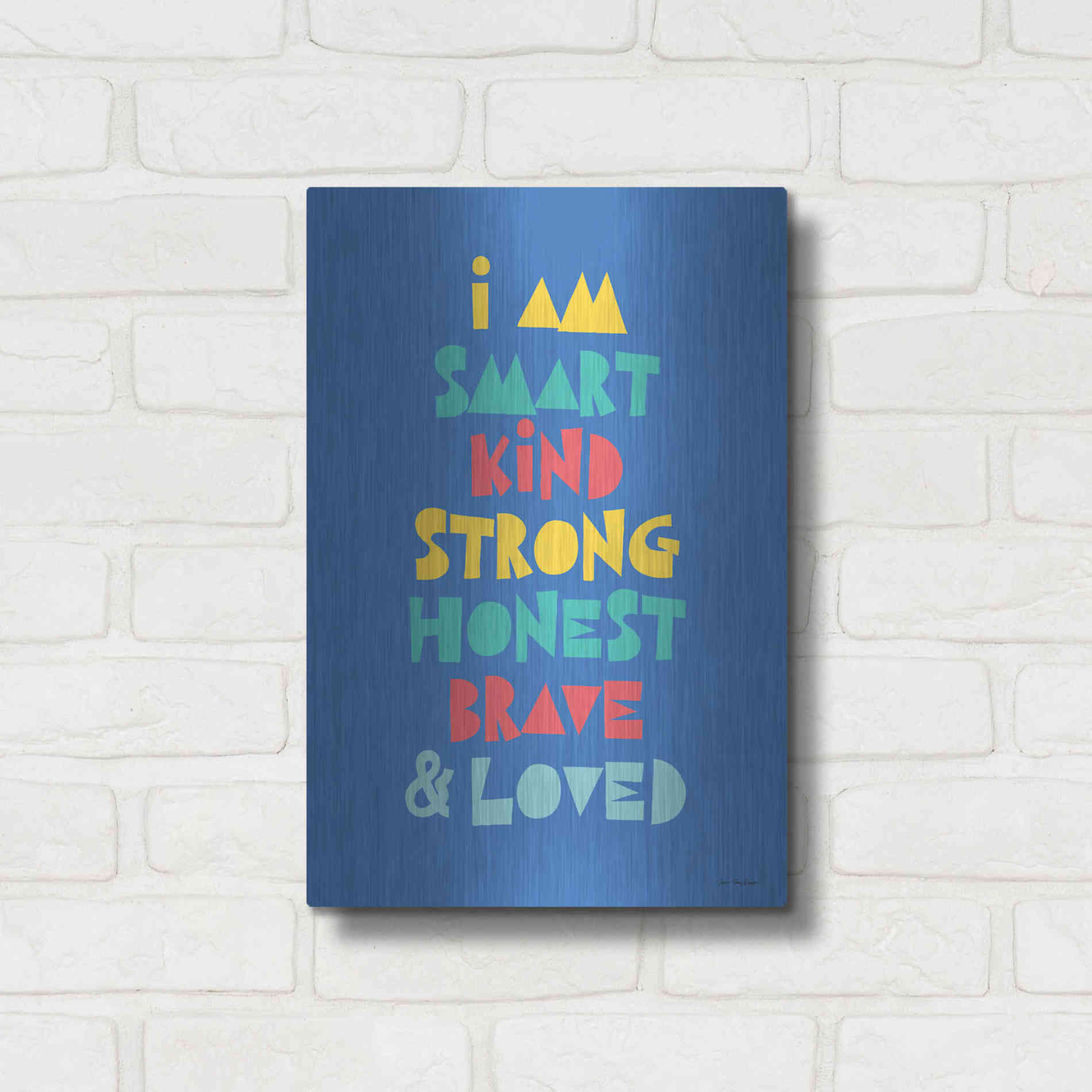 Luxe Metal Art 'I Am Smart..' by Seven Trees Design, Metal Wall Art,12x16