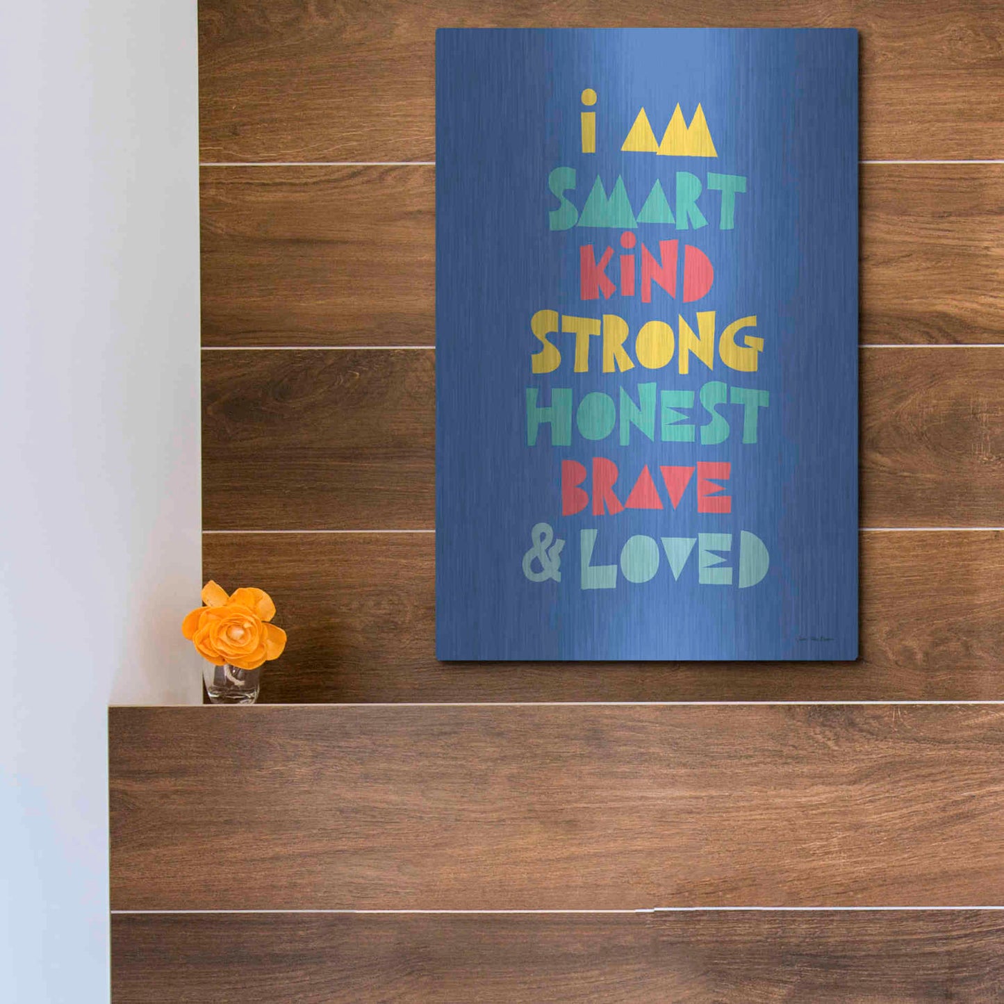 Luxe Metal Art 'I Am Smart..' by Seven Trees Design, Metal Wall Art,12x16