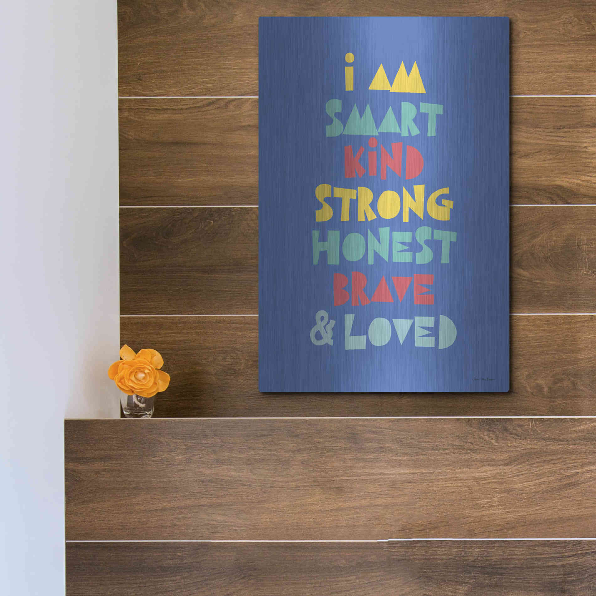 Luxe Metal Art 'I Am Smart..' by Seven Trees Design, Metal Wall Art,12x16