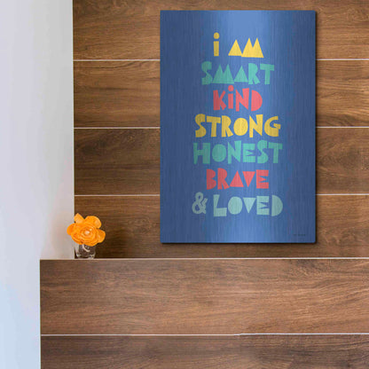 Luxe Metal Art 'I Am Smart..' by Seven Trees Design, Metal Wall Art,12x16
