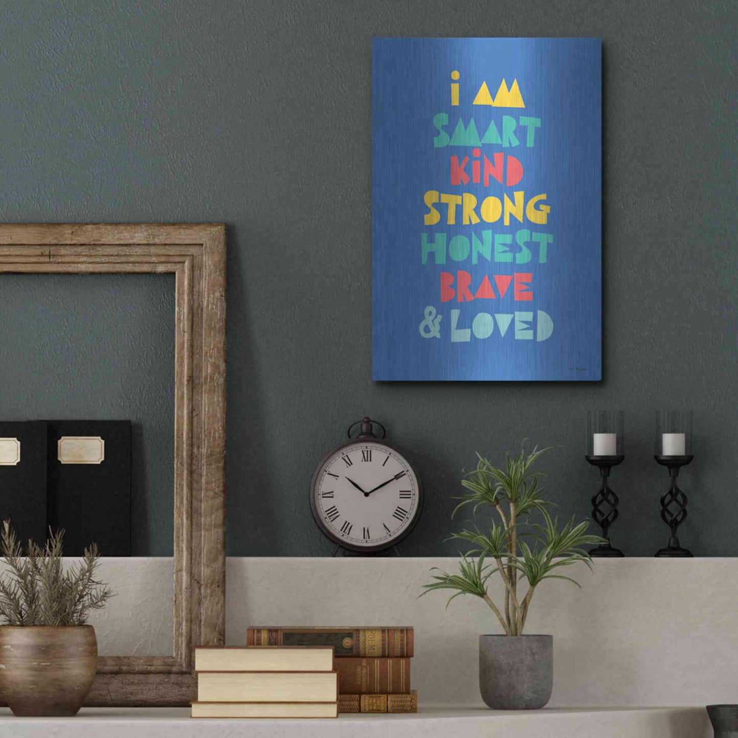 Luxe Metal Art 'I Am Smart..' by Seven Trees Design, Metal Wall Art,12x16