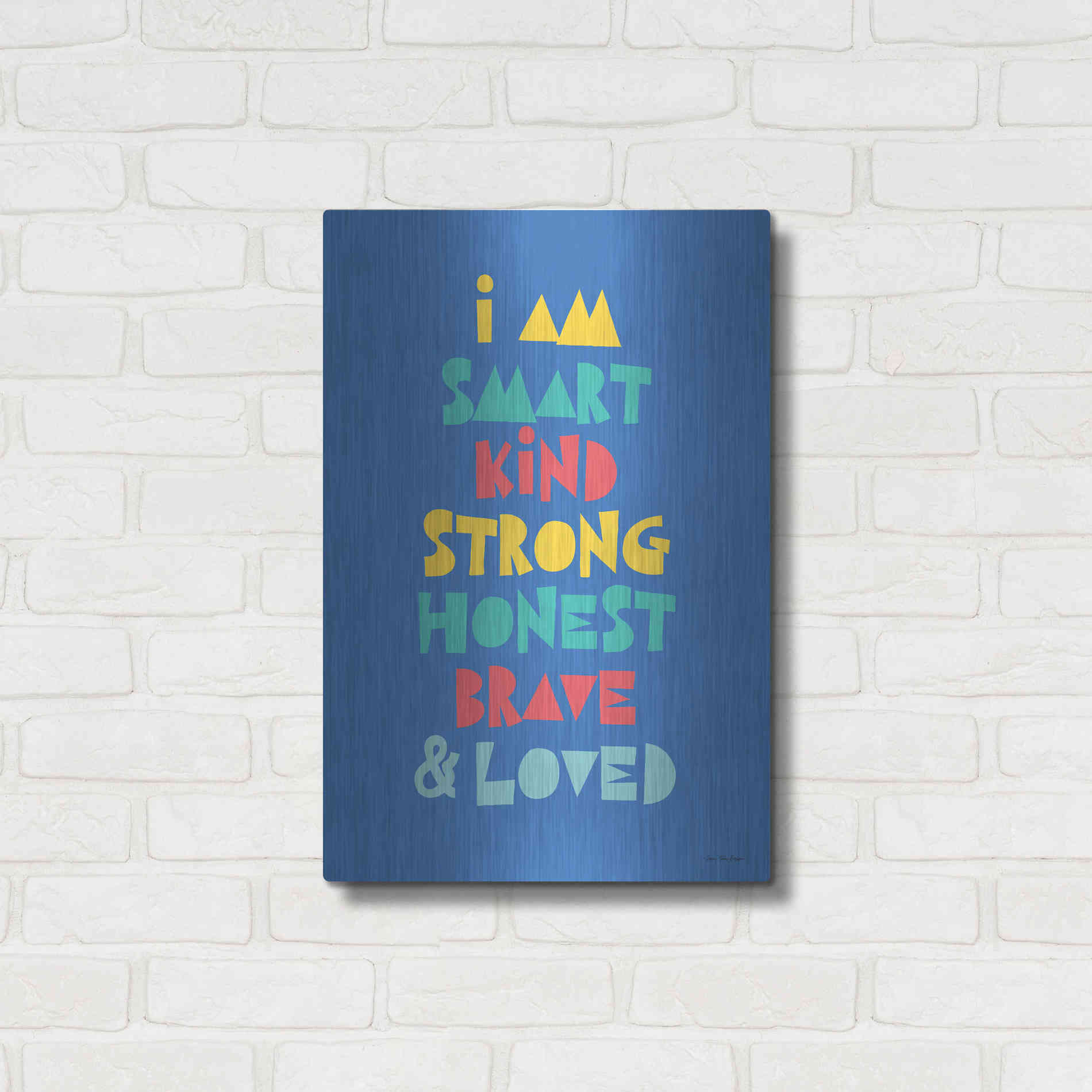 Luxe Metal Art 'I Am Smart..' by Seven Trees Design, Metal Wall Art,16x24