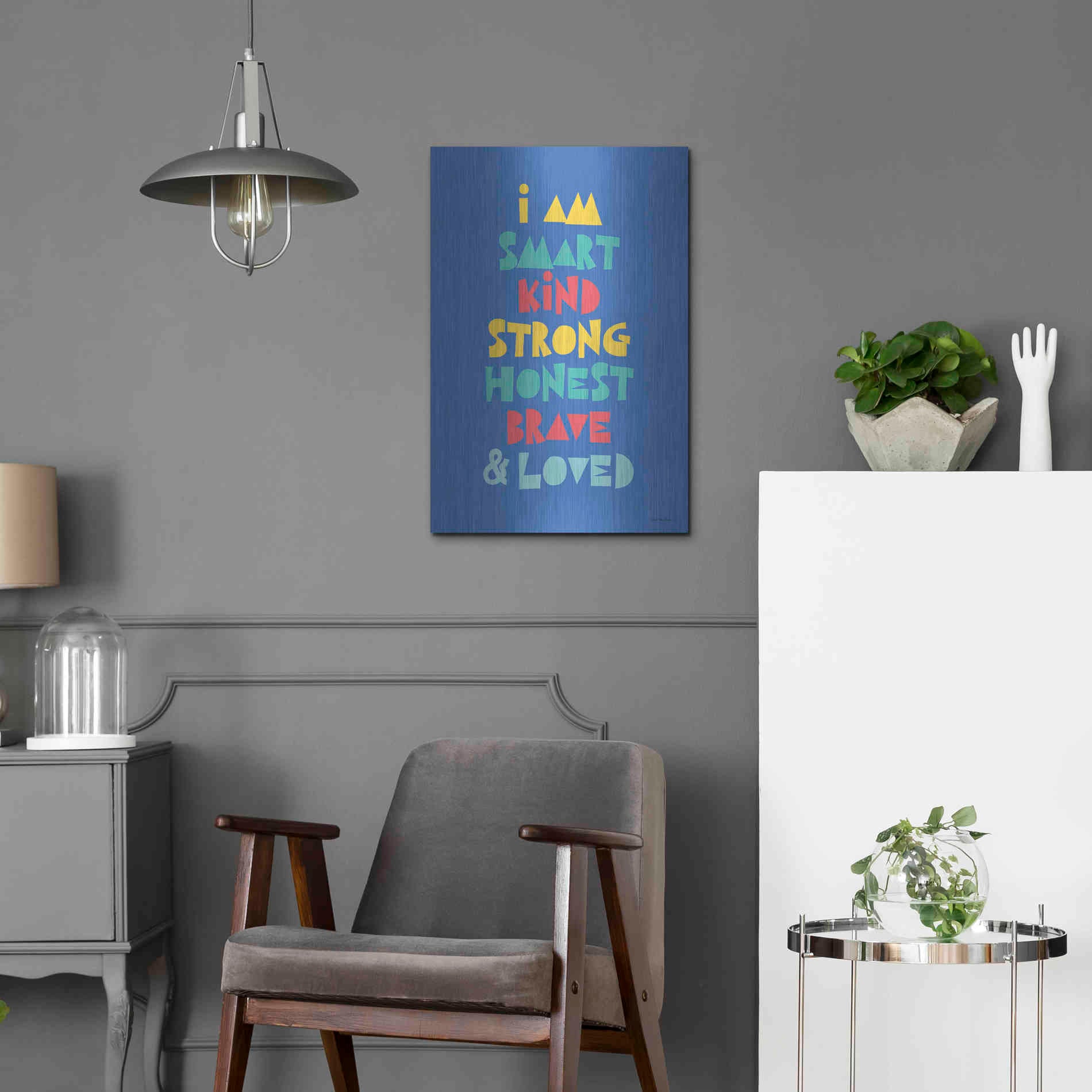 Luxe Metal Art 'I Am Smart..' by Seven Trees Design, Metal Wall Art,16x24