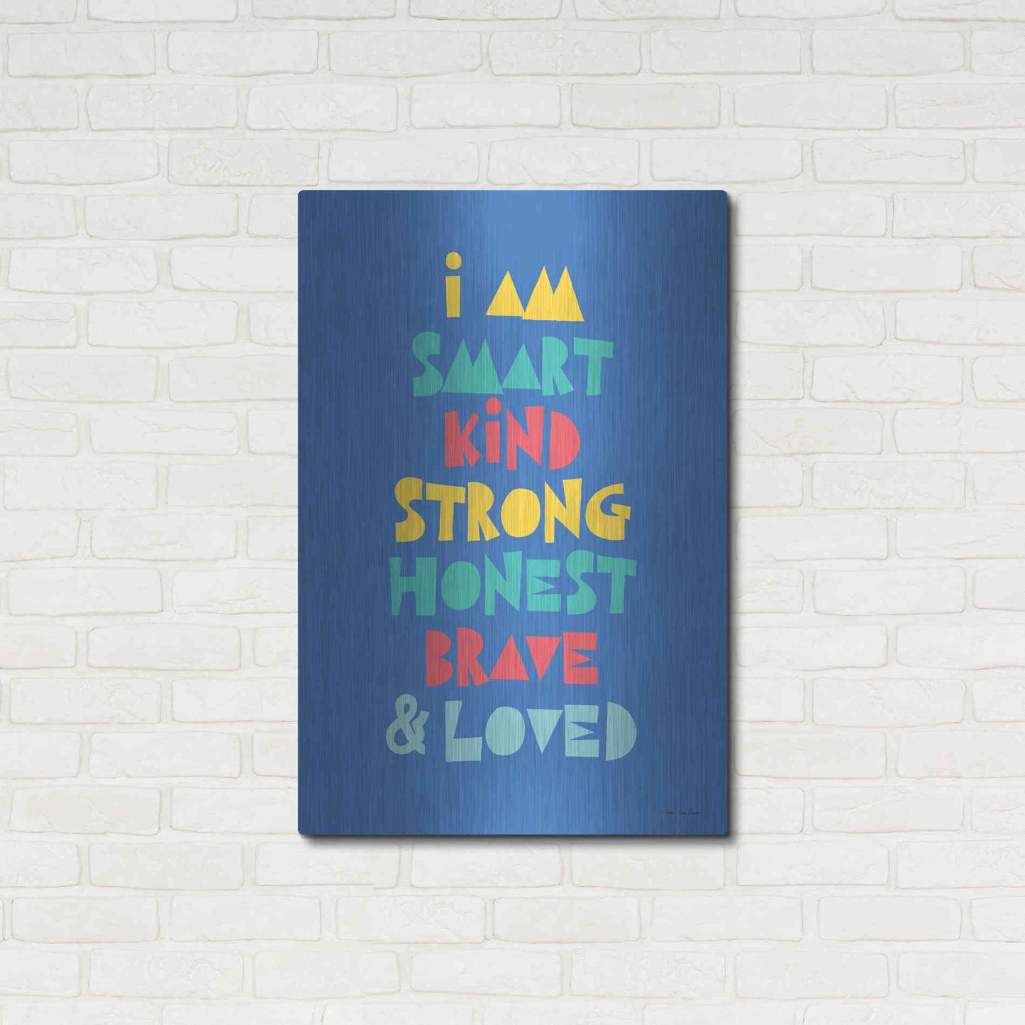 Luxe Metal Art 'I Am Smart..' by Seven Trees Design, Metal Wall Art,24x36