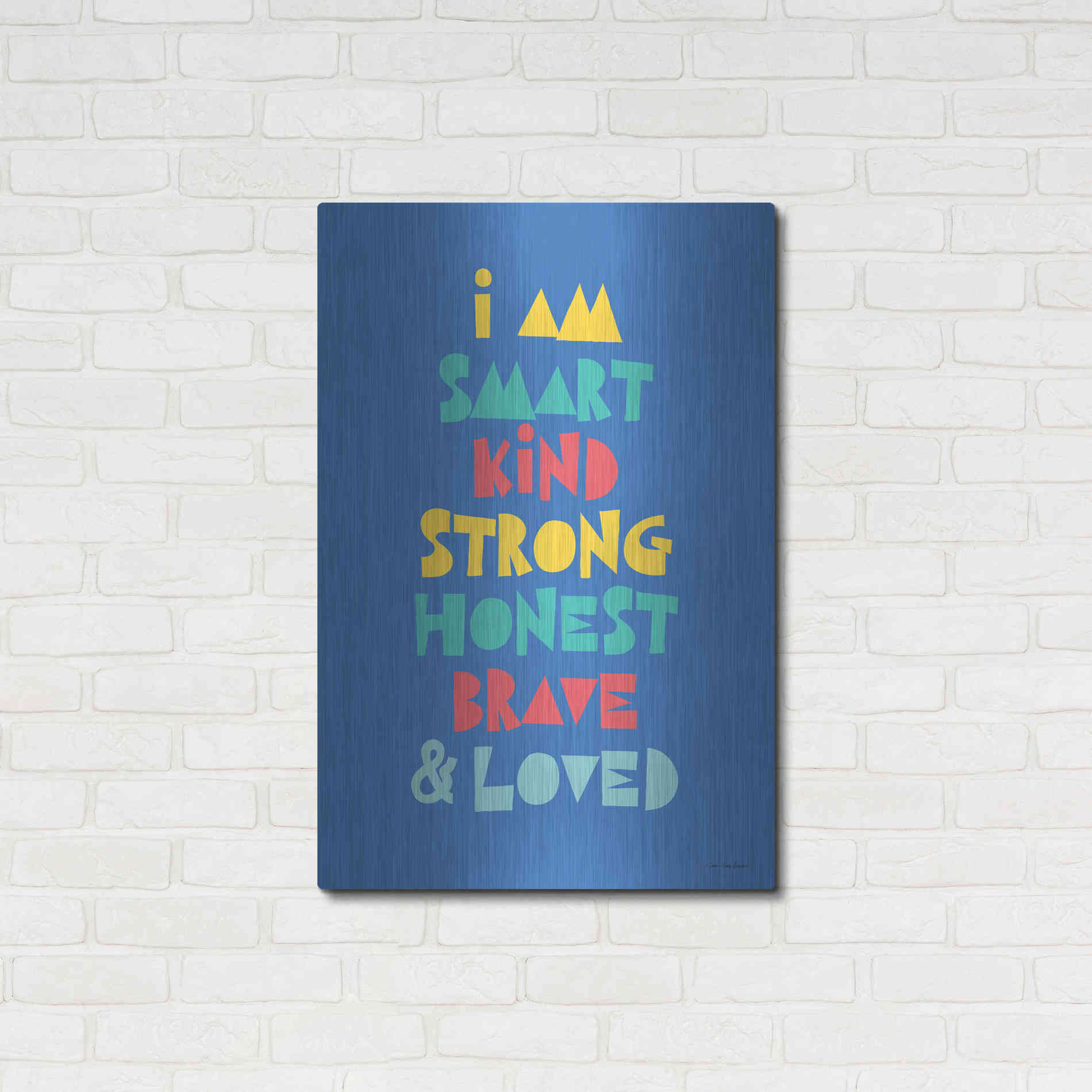 Luxe Metal Art 'I Am Smart..' by Seven Trees Design, Metal Wall Art,24x36