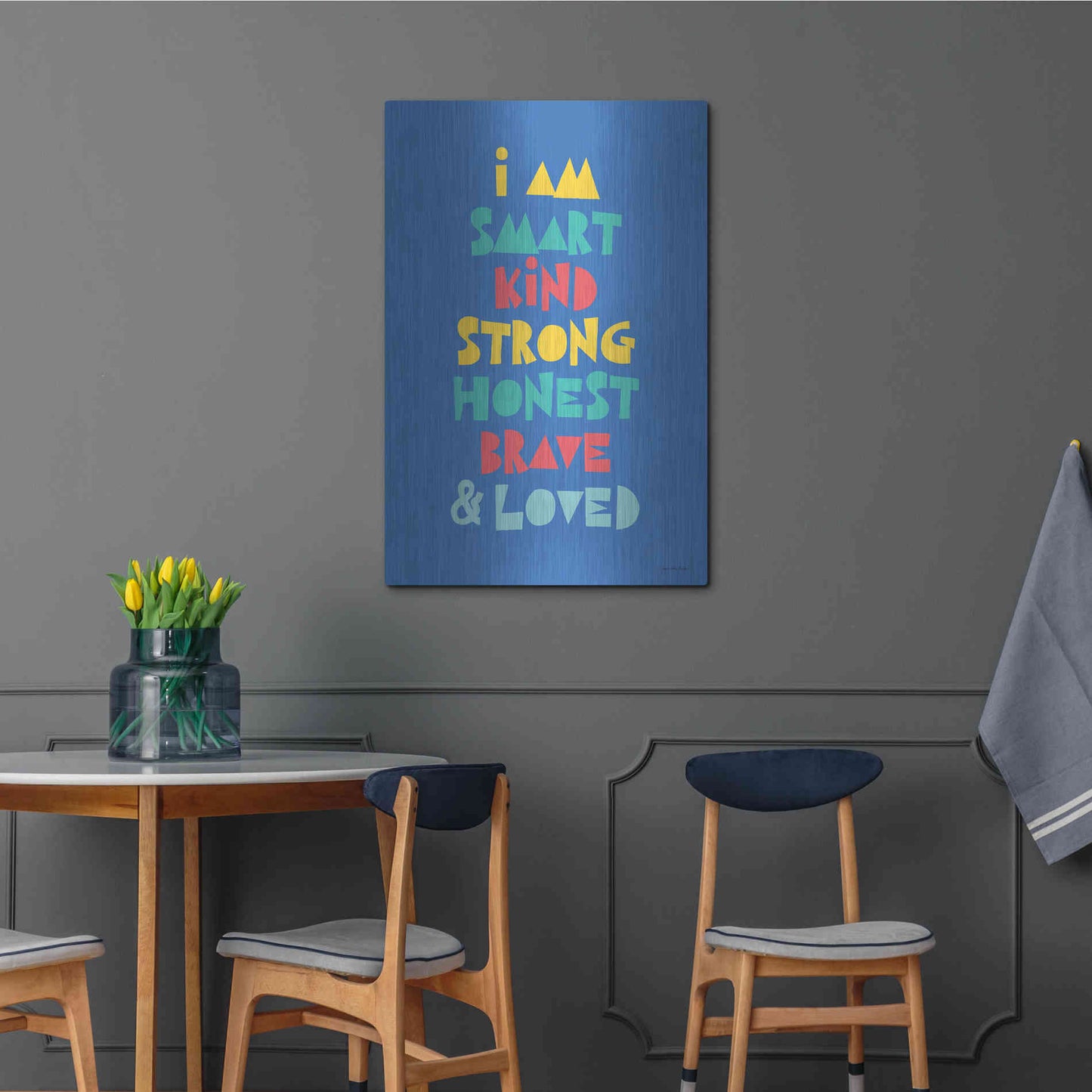 Luxe Metal Art 'I Am Smart..' by Seven Trees Design, Metal Wall Art,24x36