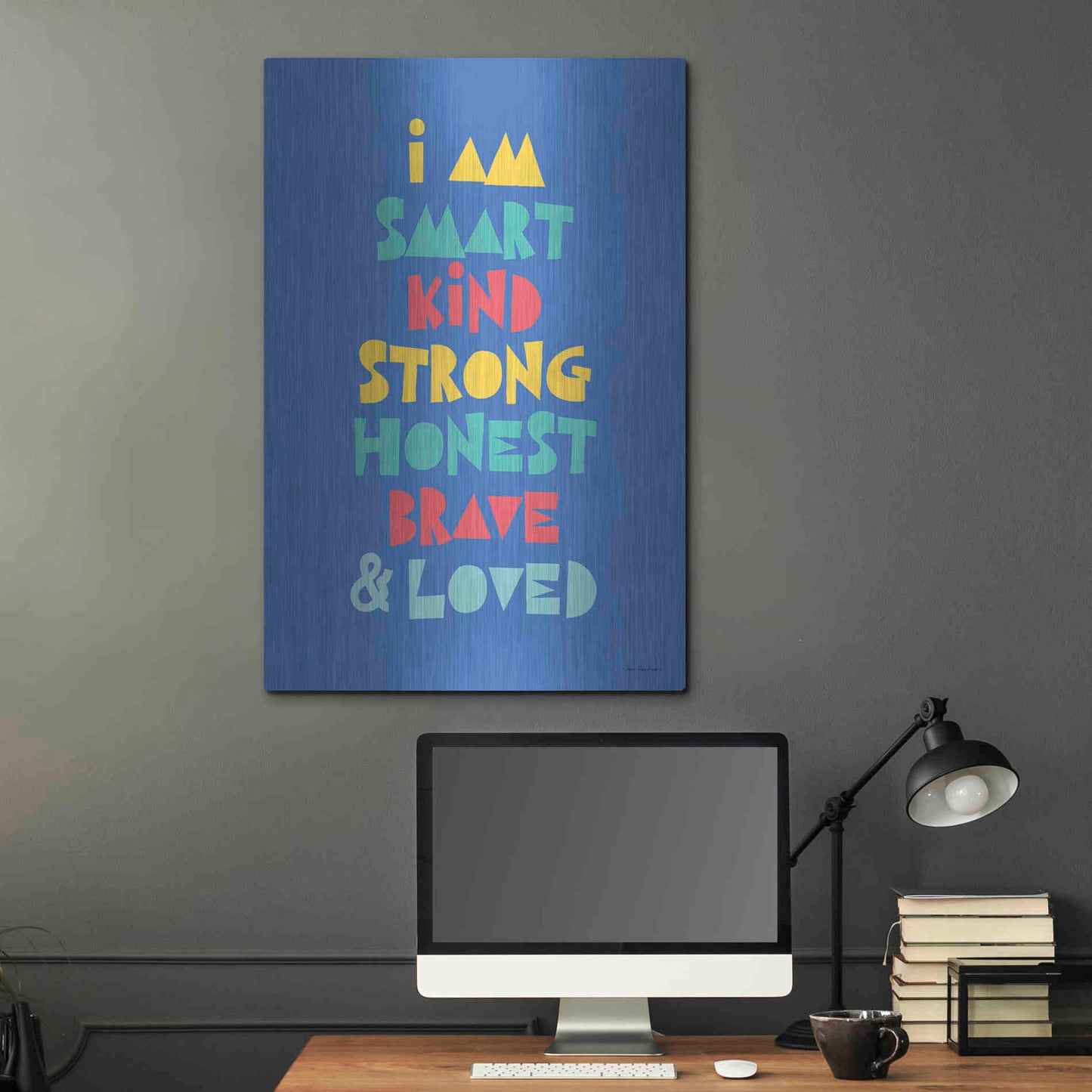 Luxe Metal Art 'I Am Smart..' by Seven Trees Design, Metal Wall Art,24x36
