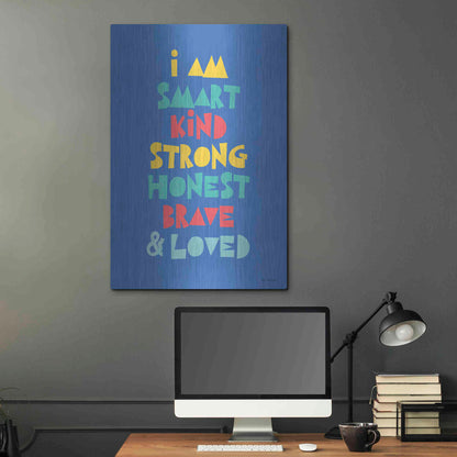 Luxe Metal Art 'I Am Smart..' by Seven Trees Design, Metal Wall Art,24x36