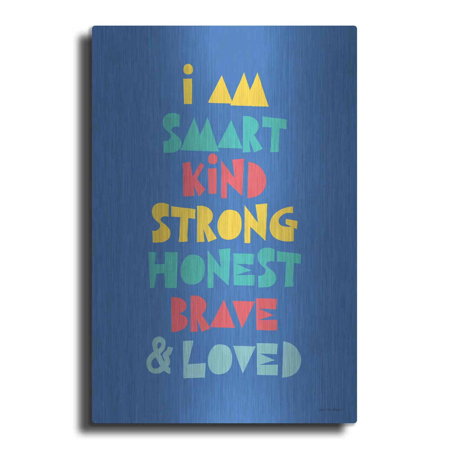 Luxe Metal Art 'I Am Smart..' by Seven Trees Design, Metal Wall Art