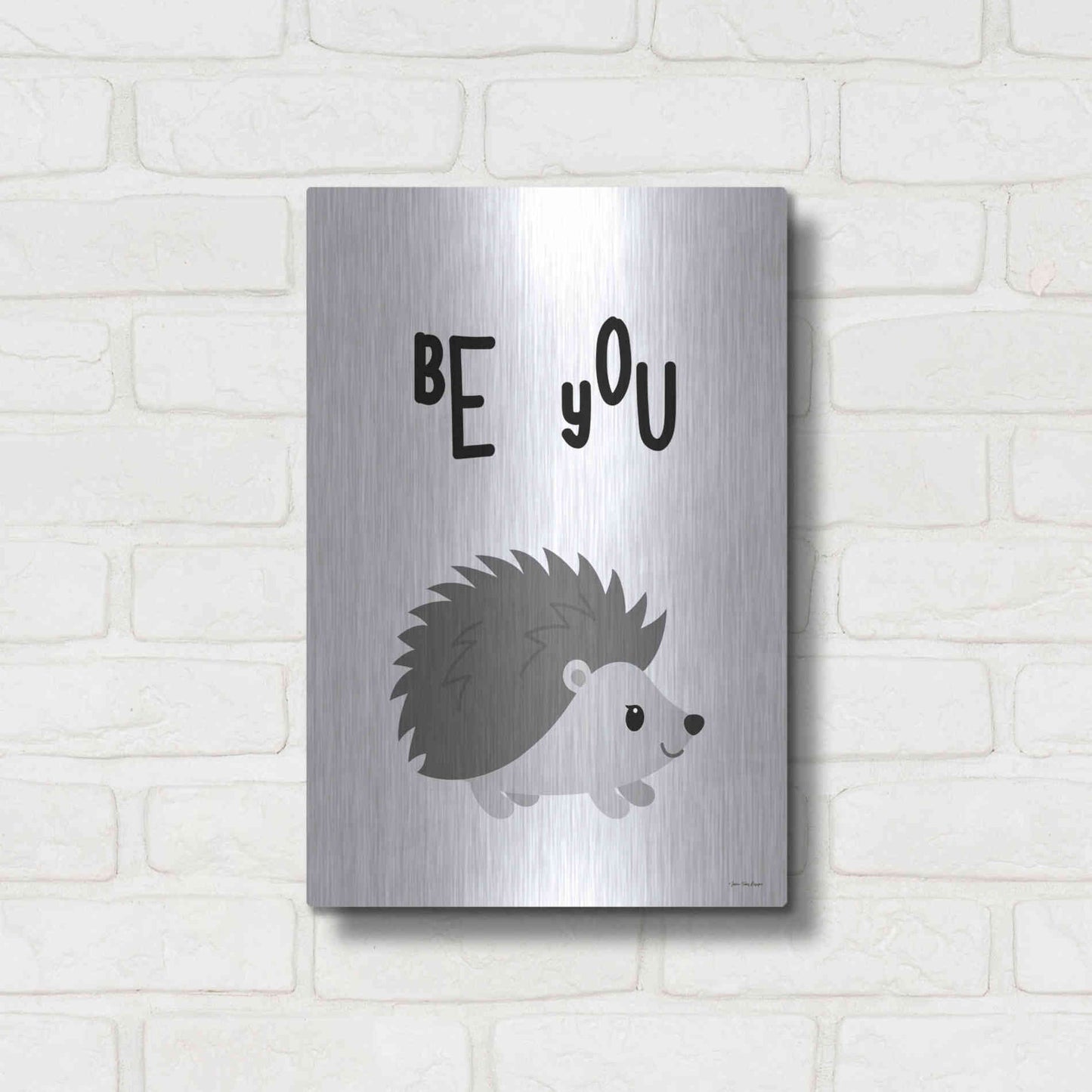 Luxe Metal Art 'Be You Hedgehog' by Seven Trees Design, Metal Wall Art,12x16
