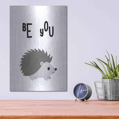 Luxe Metal Art 'Be You Hedgehog' by Seven Trees Design, Metal Wall Art,12x16