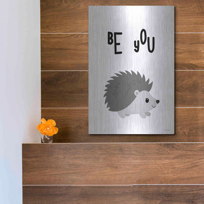 Luxe Metal Art 'Be You Hedgehog' by Seven Trees Design, Metal Wall Art,12x16