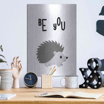 Luxe Metal Art 'Be You Hedgehog' by Seven Trees Design, Metal Wall Art,12x16