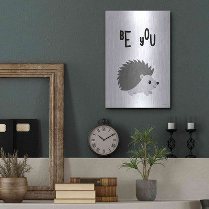 Luxe Metal Art 'Be You Hedgehog' by Seven Trees Design, Metal Wall Art,12x16