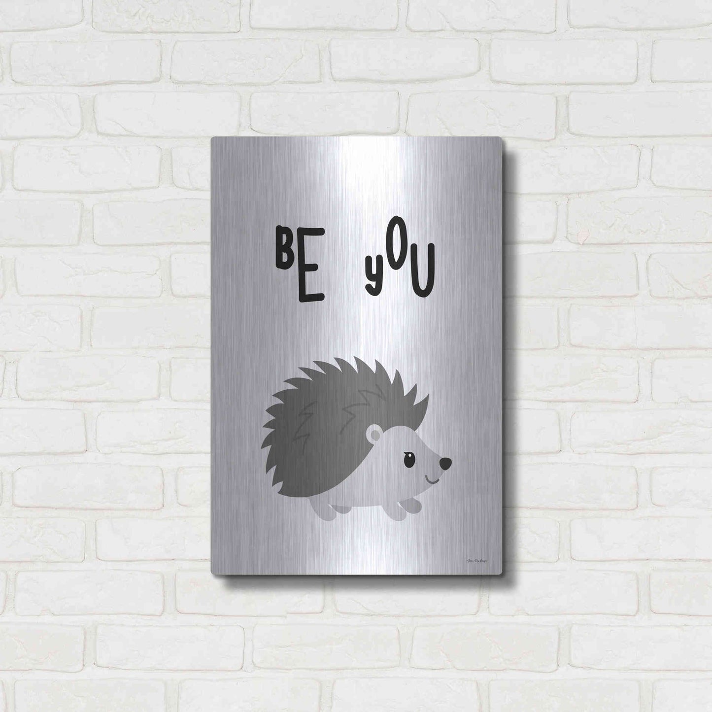 Luxe Metal Art 'Be You Hedgehog' by Seven Trees Design, Metal Wall Art,16x24