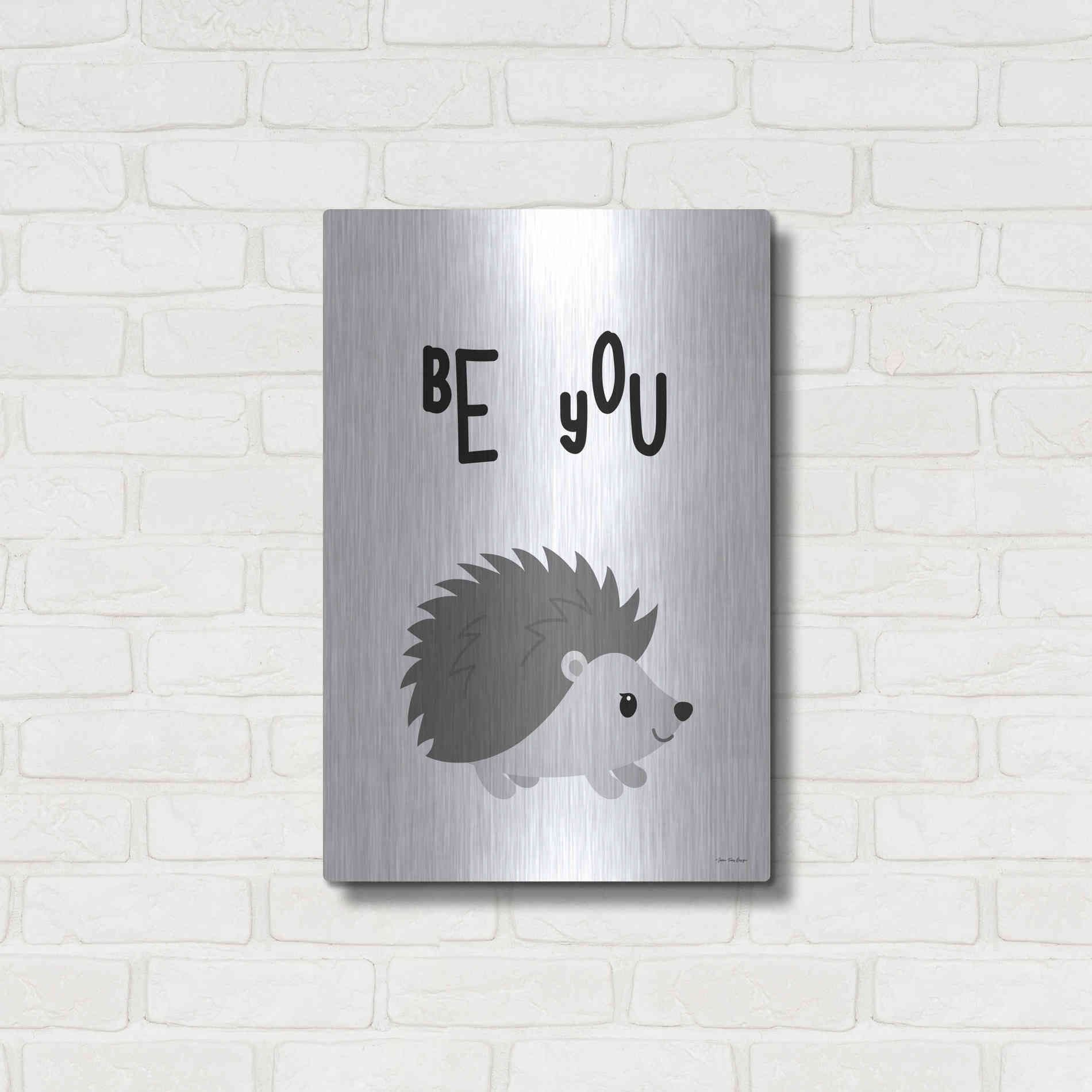 Luxe Metal Art 'Be You Hedgehog' by Seven Trees Design, Metal Wall Art,16x24