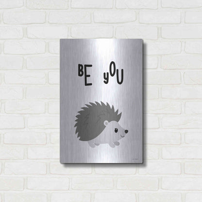 Luxe Metal Art 'Be You Hedgehog' by Seven Trees Design, Metal Wall Art,16x24