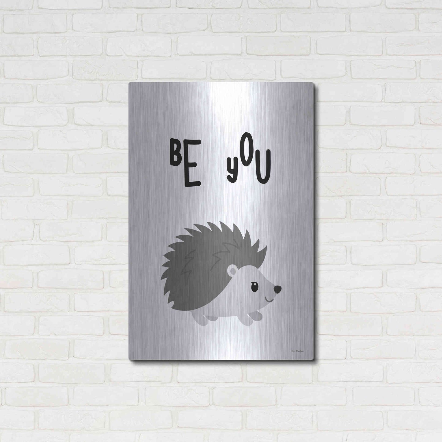 Luxe Metal Art 'Be You Hedgehog' by Seven Trees Design, Metal Wall Art,24x36