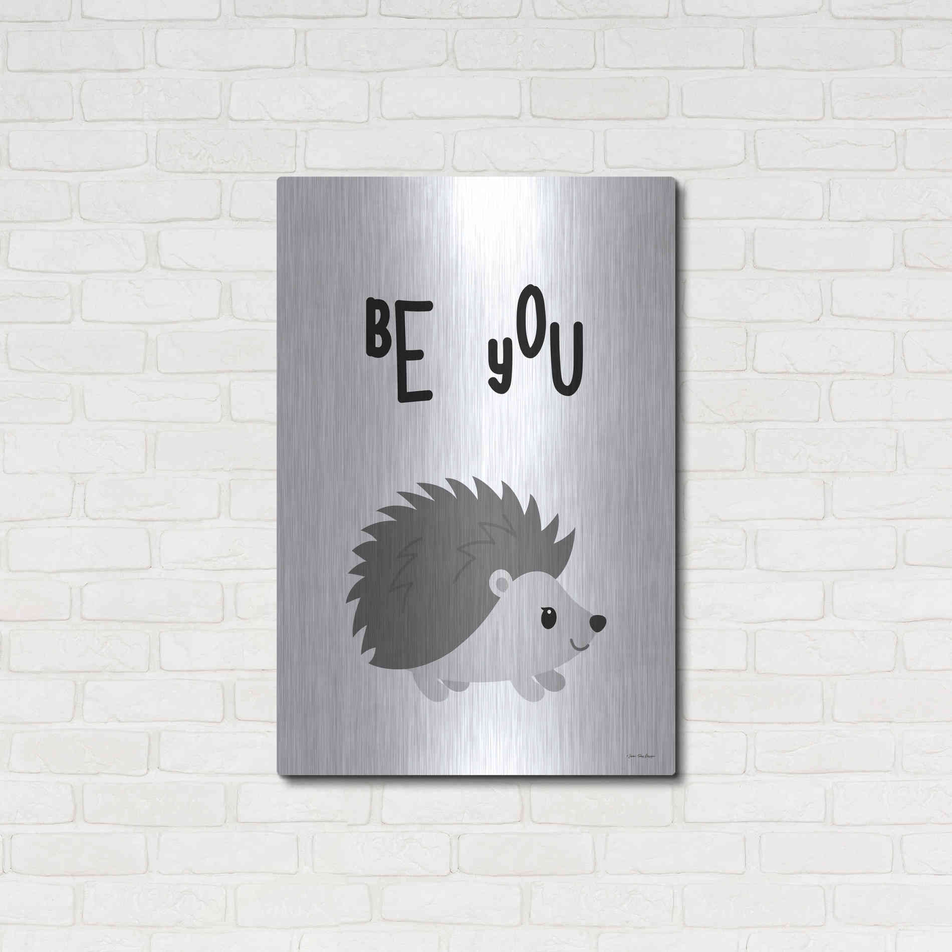 Luxe Metal Art 'Be You Hedgehog' by Seven Trees Design, Metal Wall Art,24x36