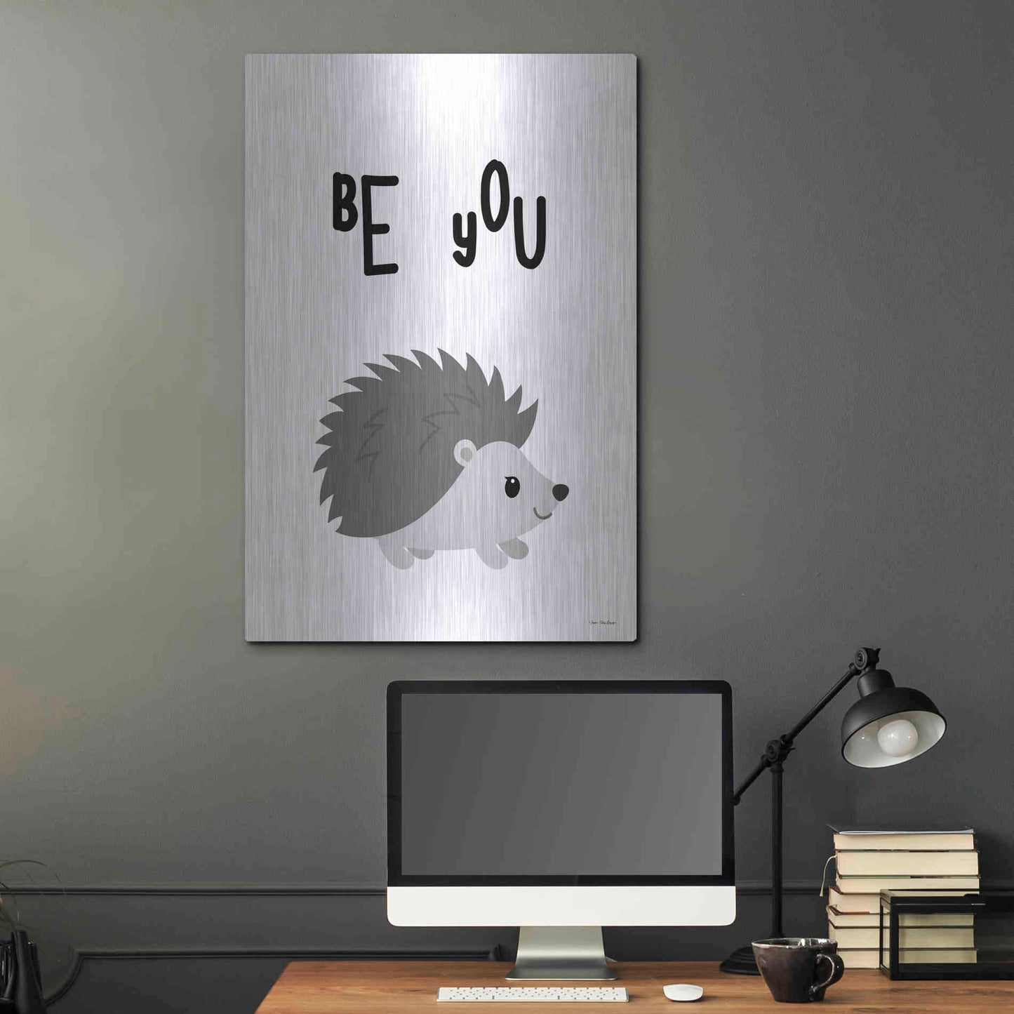Luxe Metal Art 'Be You Hedgehog' by Seven Trees Design, Metal Wall Art,24x36