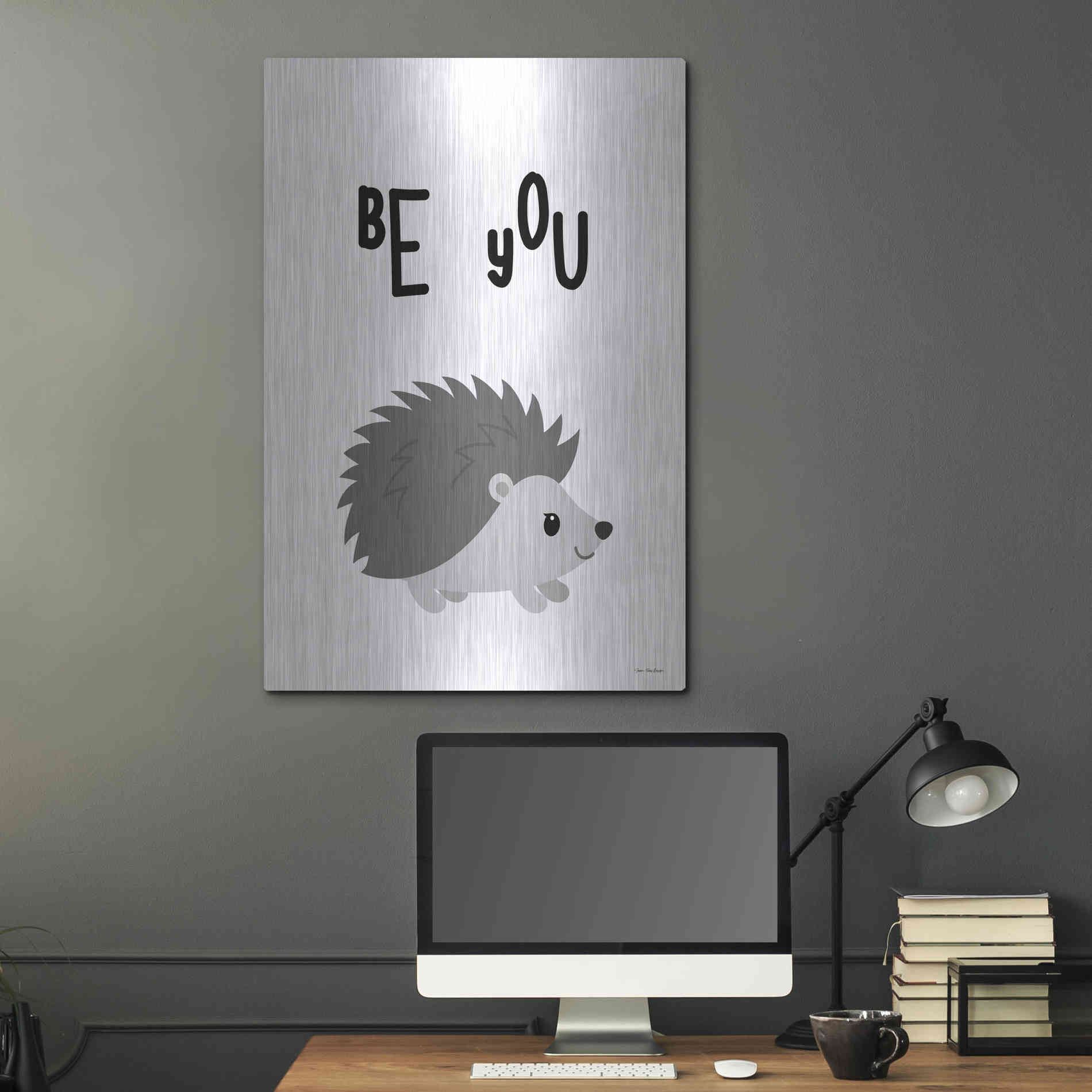 Luxe Metal Art 'Be You Hedgehog' by Seven Trees Design, Metal Wall Art,24x36