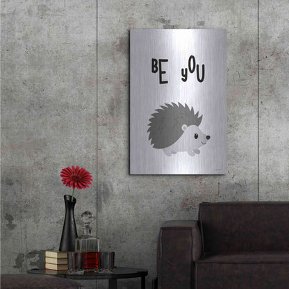 Luxe Metal Art 'Be You Hedgehog' by Seven Trees Design, Metal Wall Art,24x36