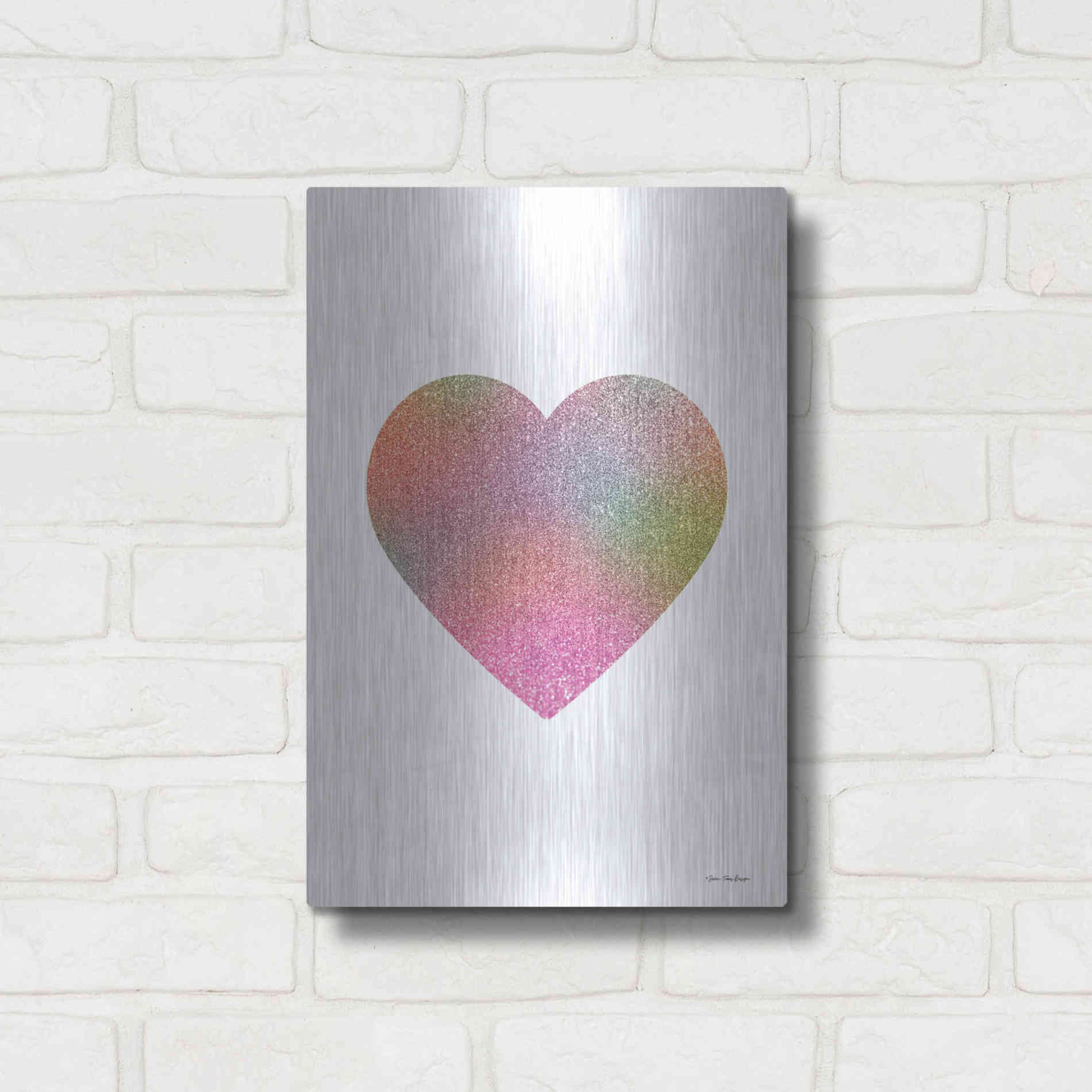 Luxe Metal Art 'Happy Heart I' by Seven Trees Design, Metal Wall Art,12x16