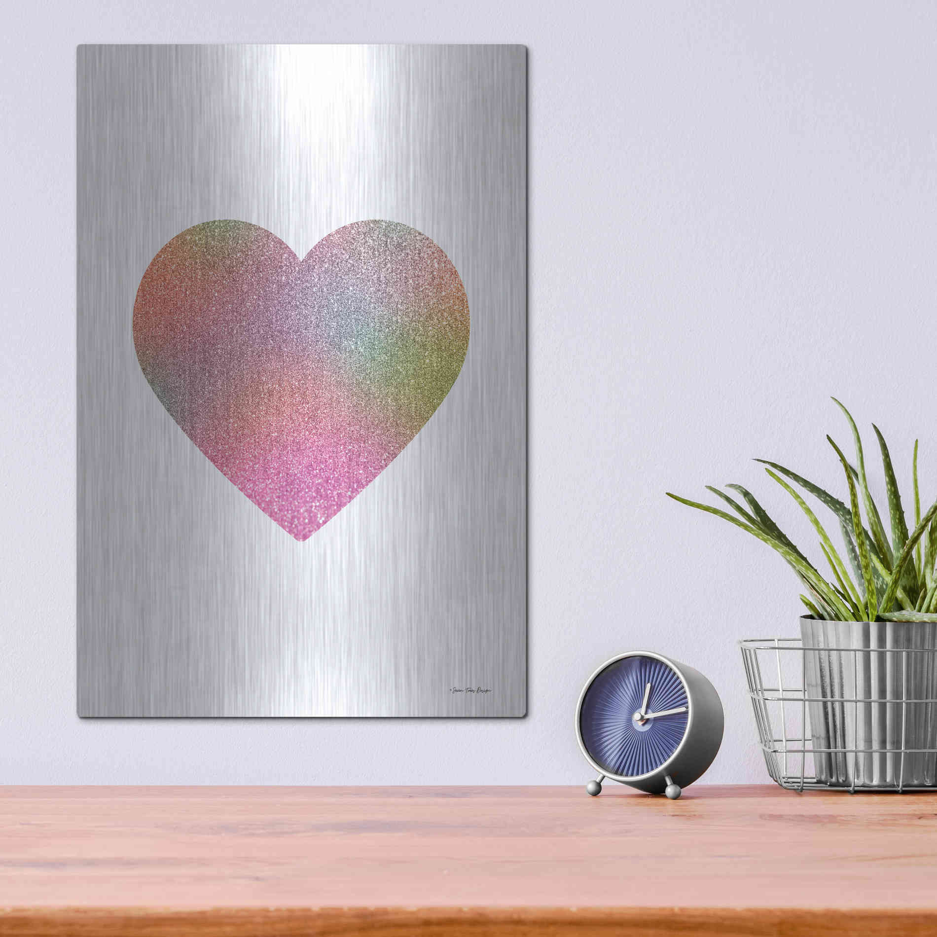 Luxe Metal Art 'Happy Heart I' by Seven Trees Design, Metal Wall Art,12x16