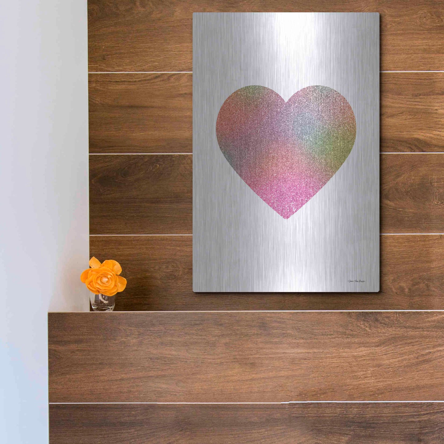 Luxe Metal Art 'Happy Heart I' by Seven Trees Design, Metal Wall Art,12x16
