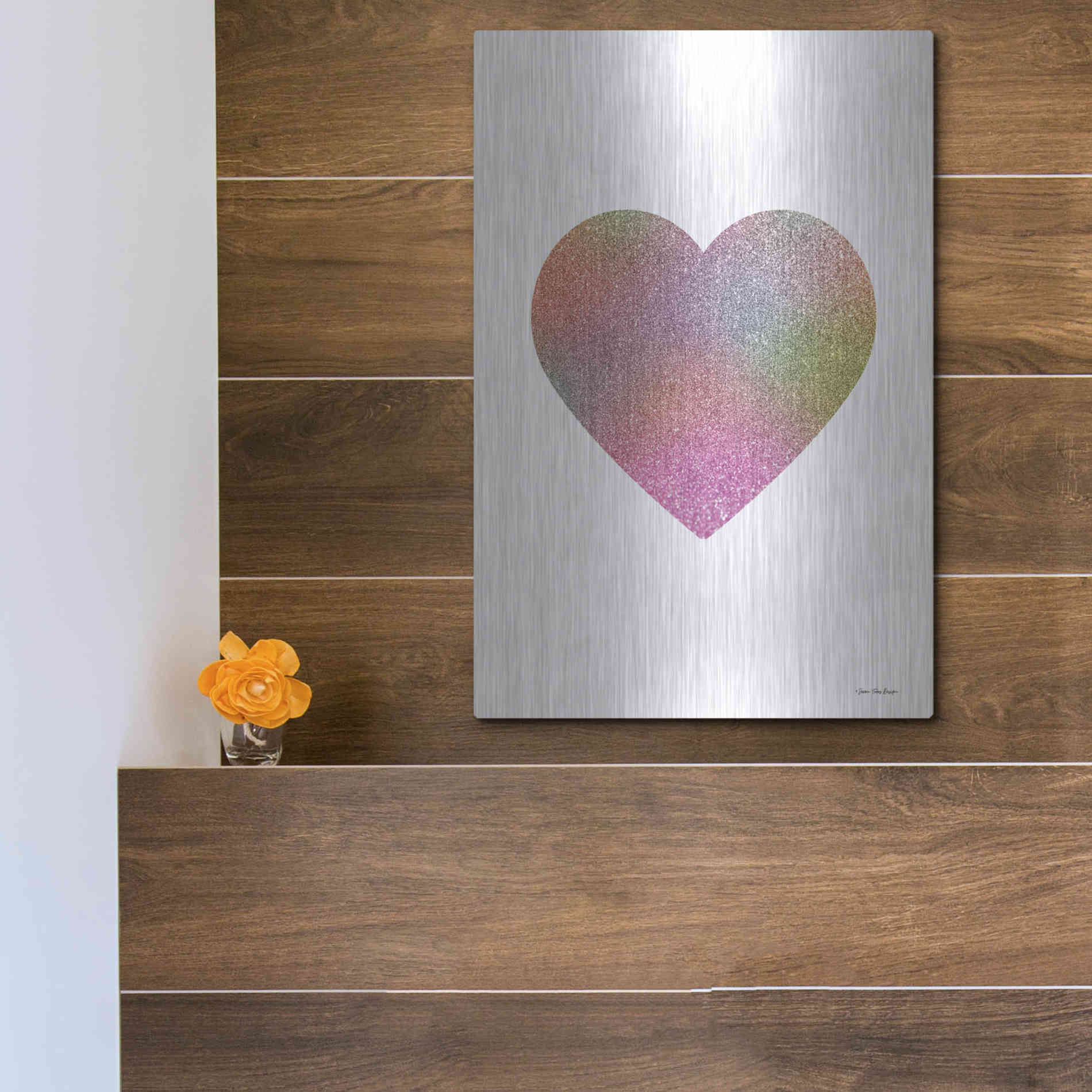 Luxe Metal Art 'Happy Heart I' by Seven Trees Design, Metal Wall Art,12x16