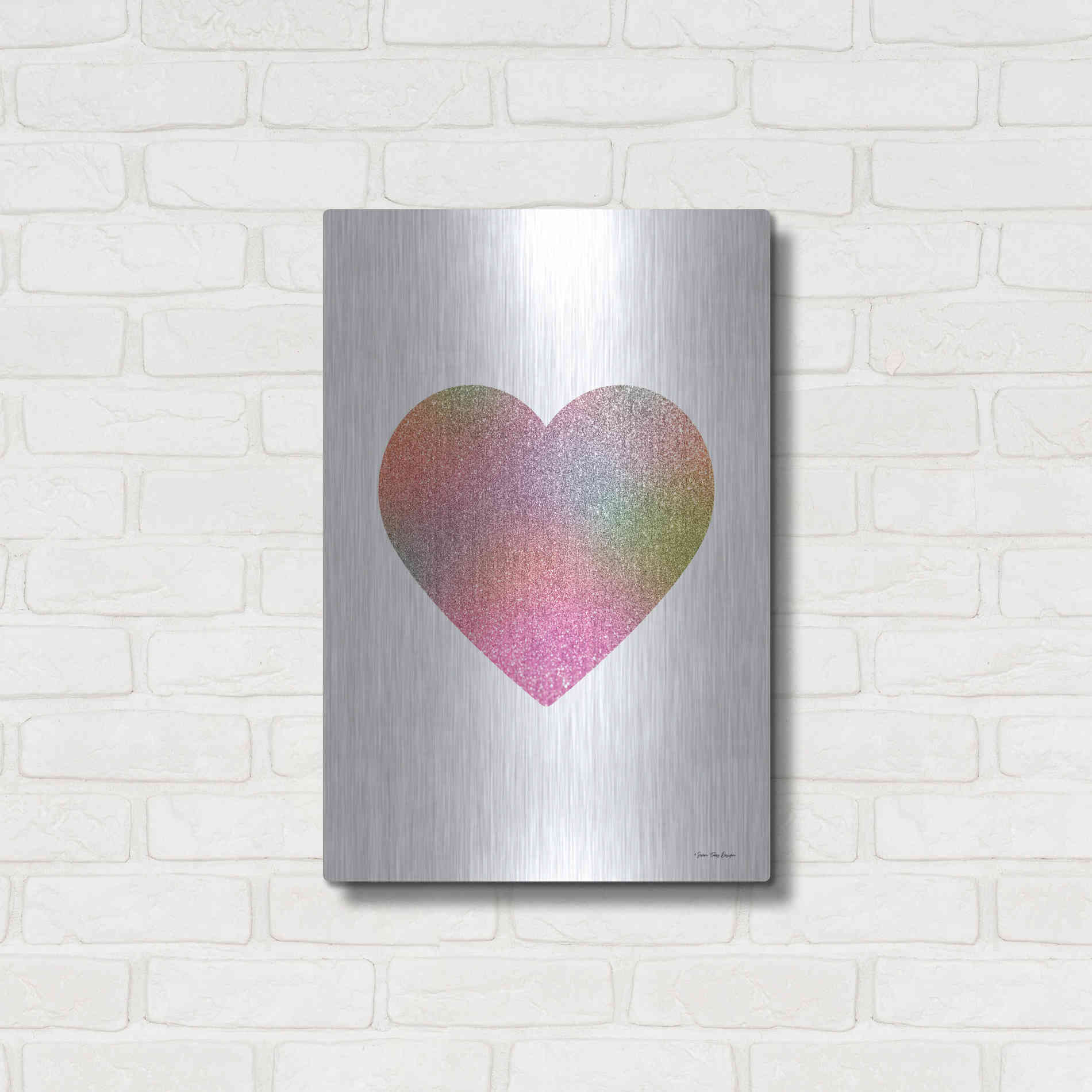 Luxe Metal Art 'Happy Heart I' by Seven Trees Design, Metal Wall Art,16x24