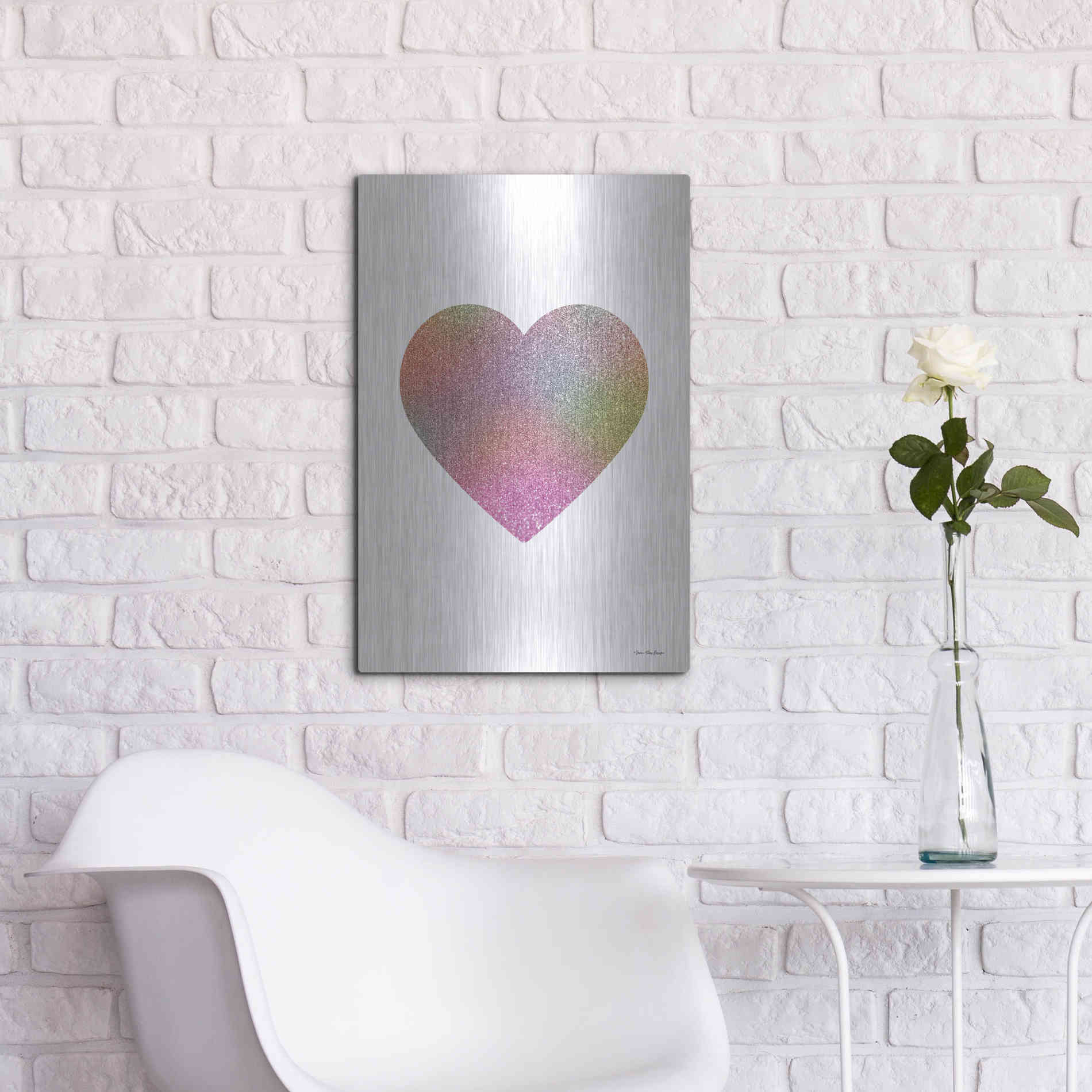 Luxe Metal Art 'Happy Heart I' by Seven Trees Design, Metal Wall Art,16x24
