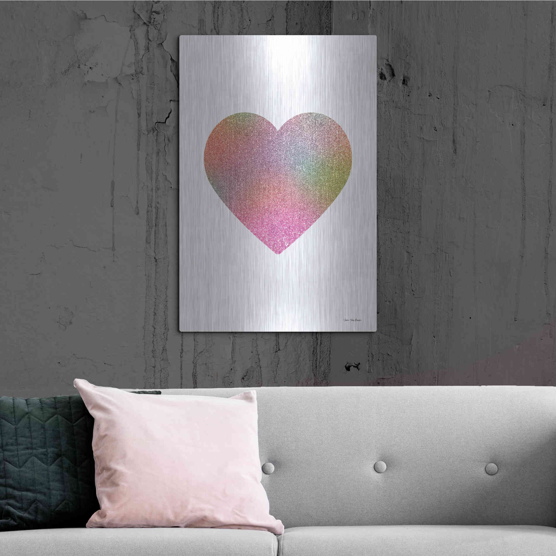 Luxe Metal Art 'Happy Heart I' by Seven Trees Design, Metal Wall Art,24x36