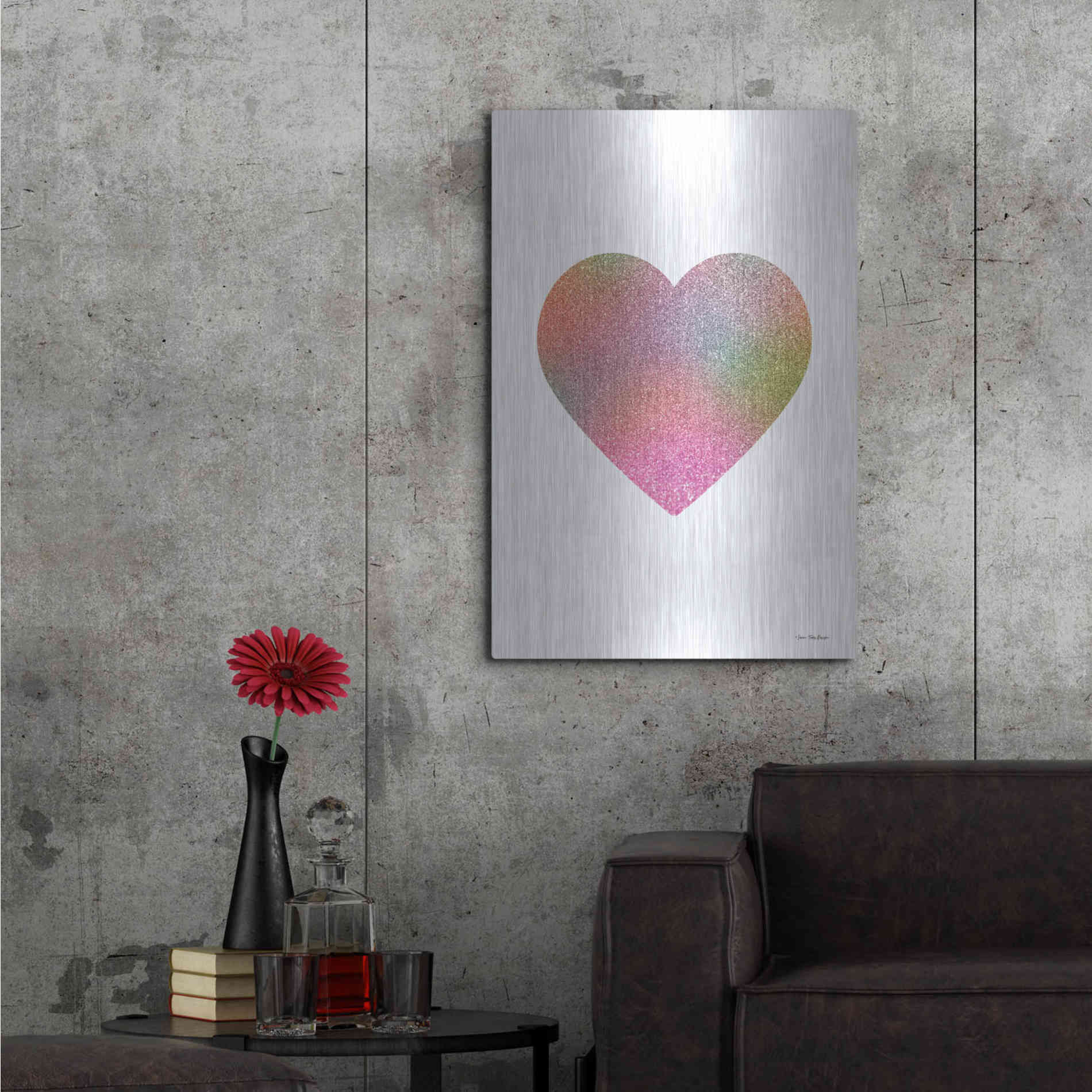 Luxe Metal Art 'Happy Heart I' by Seven Trees Design, Metal Wall Art,24x36